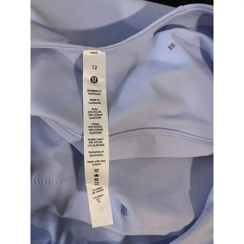 NWT Lululemon Align High-Neck Tank Pastel Blue Built-In Bra Crop Top Size 12